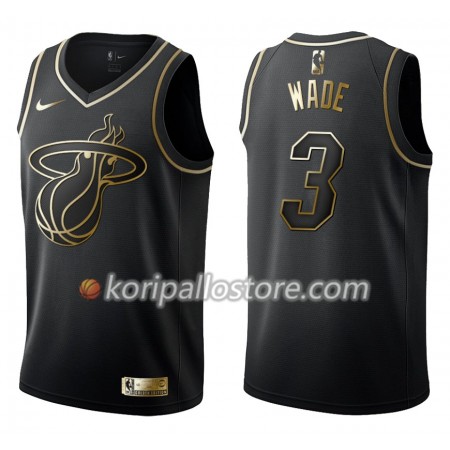 Miami Heat Dwyane Wade 3 Nike Musta Golden Edition Miesten Pelipaidat Swingman 
